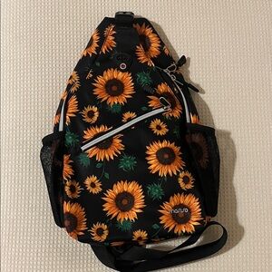 Sunflower Print Sling Backpack